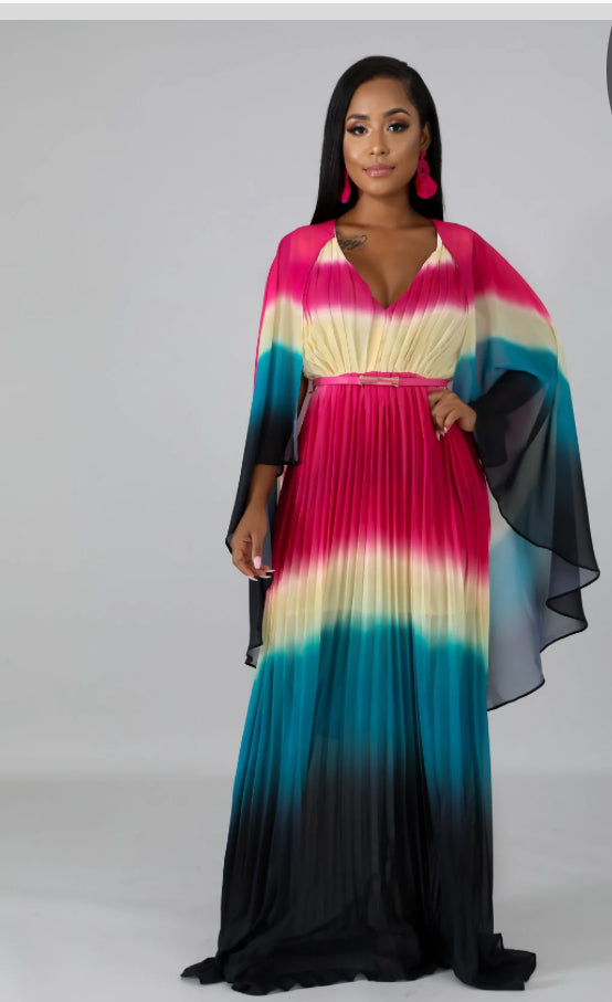 Pleated Wing Dress