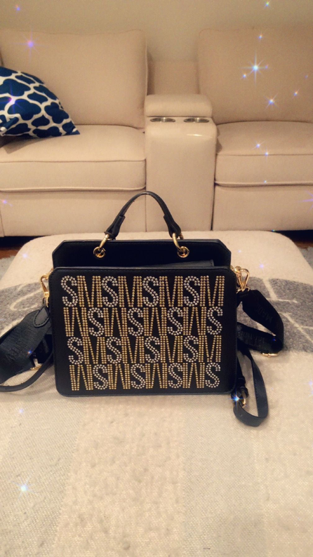 Steve Madden Handbag Black and Gold