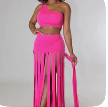 Pretty Little Fringe Skirt Set